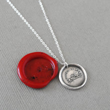 Load image into Gallery viewer, A Lion In The Mirror - Wax Seal Necklace In Silver - Antique Wax Seal Jewelry Bravery Courage Strength