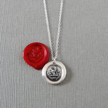 Load image into Gallery viewer, Watchful And Bold - Wax Seal Necklace Lion Antique Silver Wax Seal Jewelry