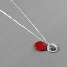 Load image into Gallery viewer, Watchful And Bold - Wax Seal Necklace Lion Antique Silver Wax Seal Jewelry