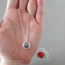 Load image into Gallery viewer, Watchful And Bold - Wax Seal Necklace Lion Antique Silver Wax Seal Jewelry