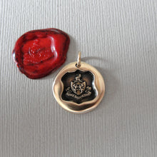 Load image into Gallery viewer, Patience Victorious In Hardship - Wax Seal Charm Lion Crest Bronze Wax Seal Jewelry
