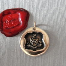 Load image into Gallery viewer, Patience Victorious In Hardship - Wax Seal Charm Lion Crest Bronze Wax Seal Jewelry
