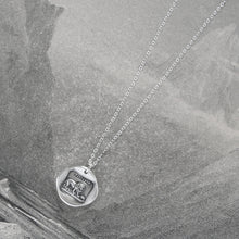 Load image into Gallery viewer, Lion and Mouse Wax Seal Necklace - Silver Aesop Fable Jewelry