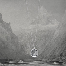 Load image into Gallery viewer, I Live But In Tears - Silver Rose Wax Seal Necklace With Sadness Quote - RQP Studio