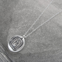 Load image into Gallery viewer, I Live But In Tears - Silver Rose Wax Seal Necklace With Sadness Quote - RQP Studio