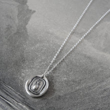 Load image into Gallery viewer, I Live But In Tears - Silver Rose Wax Seal Necklace With Sadness Quote - RQP Studio