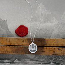 Load image into Gallery viewer, I Live But In Tears - Silver Rose Wax Seal Necklace With Sadness Quote - RQP Studio