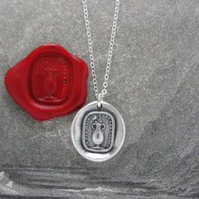 Load image into Gallery viewer, I Live But In Tears - Silver Rose Wax Seal Necklace With Sadness Quote - RQP Studio