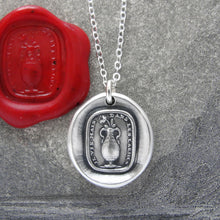 Load image into Gallery viewer, I Live But In Tears - Silver Rose Wax Seal Necklace With Sadness Quote - RQP Studio