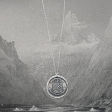 Load image into Gallery viewer, What Do We Desire Beyond Heaven? Silver Wax Seal Necklace Live Life Motto