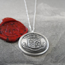 Load image into Gallery viewer, What Do We Desire Beyond Heaven? Silver Wax Seal Necklace Live Life Motto