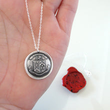 Load image into Gallery viewer, What Do We Desire Beyond Heaven? Silver Wax Seal Necklace Live Life Motto