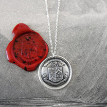 Load image into Gallery viewer, What Do We Desire Beyond Heaven? Silver Wax Seal Necklace Live Life Motto