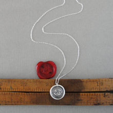Load image into Gallery viewer, In Vain Destiny Separates Us - Silver Wax Seal Necklace With Trees