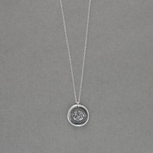 Load image into Gallery viewer, In Vain Destiny Separates Us - Silver Wax Seal Necklace With Trees