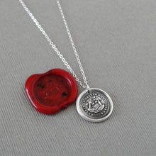 Load image into Gallery viewer, In Vain Destiny Separates Us - Silver Wax Seal Necklace With Trees