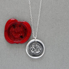 Load image into Gallery viewer, In Vain Destiny Separates Us - Silver Wax Seal Necklace With Trees