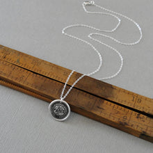 Load image into Gallery viewer, In Vain Destiny Separates Us - Silver Wax Seal Necklace With Trees
