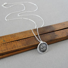 Load image into Gallery viewer, In Vain Destiny Separates Us - Silver Wax Seal Necklace With Trees