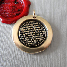 Load image into Gallery viewer, Lord's Prayer Wax Seal Pendant - Antique Bronze Wax Seal Charm Jewelry Our Father