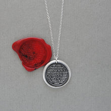 Load image into Gallery viewer, Lord's Prayer Wax Seal Necklace - Antique Silver Wax Seal Charm Jewelry Our Father
