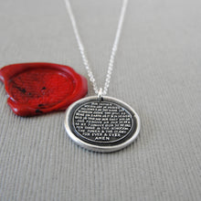 Load image into Gallery viewer, Lord's Prayer Wax Seal Necklace - Antique Silver Wax Seal Charm Jewelry Our Father
