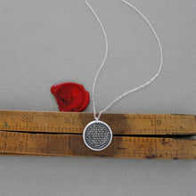 Load image into Gallery viewer, Lord's Prayer Wax Seal Necklace - Antique Silver Wax Seal Charm Jewelry Our Father