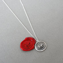 Load image into Gallery viewer, Love Conquers All - Silver Wax Seal Necklace Cupid And Lion - RQP Studio