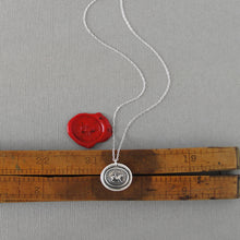 Load image into Gallery viewer, Love Conquers All - Silver Wax Seal Necklace Cupid And Lion - RQP Studio