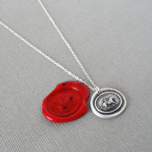 Load image into Gallery viewer, Love Conquers All - Silver Wax Seal Necklace Cupid And Lion - RQP Studio