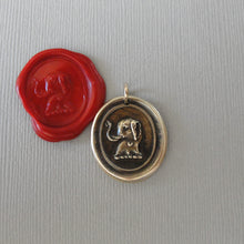 Load image into Gallery viewer, Good Luck Elephant - Wax Seal Pendant Lucky Symbol Antique Bronze Jewelry