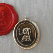 Load image into Gallery viewer, Good Luck Elephant - Wax Seal Pendant Lucky Symbol Antique Bronze Jewelry