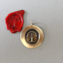 Load image into Gallery viewer, With A Strong Hand - Wax Seal Pendant Dagger Antique Bronze Jewelry