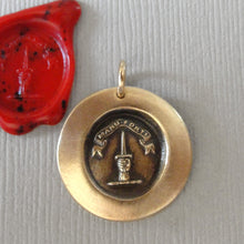Load image into Gallery viewer, With A Strong Hand - Wax Seal Pendant Dagger Antique Bronze Jewelry