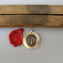 Load image into Gallery viewer, With A Strong Hand - Wax Seal Pendant Dagger Antique Bronze Jewelry