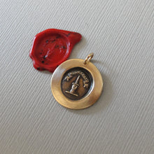 Load image into Gallery viewer, With A Strong Hand - Wax Seal Pendant Dagger Antique Bronze Jewelry