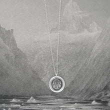 Load image into Gallery viewer, With A Strong Hand - Silver Wax Seal Necklace With Dagger Manu Forti