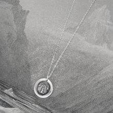 Load image into Gallery viewer, With A Strong Hand - Silver Wax Seal Necklace With Dagger Manu Forti