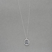 Load image into Gallery viewer, Meditate - Lion Wax Seal Necklace - Antique Silver Meditation Mantra Jewelry