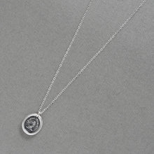 Load image into Gallery viewer, Meditate - Lion Wax Seal Necklace - Antique Silver Meditation Mantra Jewelry