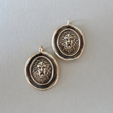 Load image into Gallery viewer, Medusa Wax Seal Pendant - Guardian Protectress - antique wax seal charm jewelry Greek Mythology Gorgoneion protective amulet