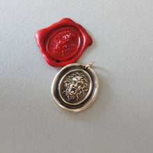 Load image into Gallery viewer, Medusa Wax Seal Pendant - Guardian Protectress - antique wax seal charm jewelry Greek Mythology Gorgoneion protective amulet