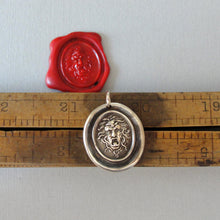 Load image into Gallery viewer, Medusa Wax Seal Pendant - Guardian Protectress - antique wax seal charm jewelry Greek Mythology Gorgoneion protective amulet