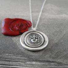 Load image into Gallery viewer, Medusa Wax Seal Necklace - Silver Guardian Protectress Mythical Gorgon