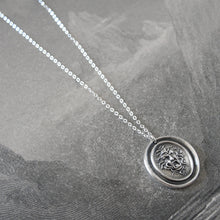 Load image into Gallery viewer, Medusa - Silver Wax Seal Necklace - Guardian Protectress Gorgoneion Protective Amulet - RQP Studio