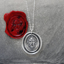 Load image into Gallery viewer, Medusa - Silver Wax Seal Necklace - Guardian Protectress Gorgoneion Protective Amulet - RQP Studio