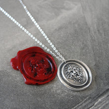 Load image into Gallery viewer, Medusa - Silver Wax Seal Necklace - Guardian Protectress Gorgoneion Protective Amulet - RQP Studio