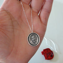 Load image into Gallery viewer, Medusa - Silver Wax Seal Necklace - Guardian Protectress Gorgoneion Protective Amulet - RQP Studio