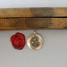 Load image into Gallery viewer, Memento Mori Wax Seal Pendant - Skull Bones Crown Antique Bronze Wax Seal Jewelry