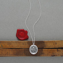 Load image into Gallery viewer, Memento Mori Silver Wax Seal Necklace - Skull Bones Crown of Life Remember Your mortality Jewelry